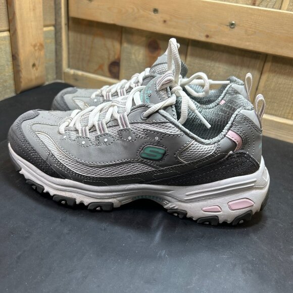 Skechers D'Lites Womens 11947W Gray Athletic Walking Size 8 Wide Fit - Picture 6 of 9